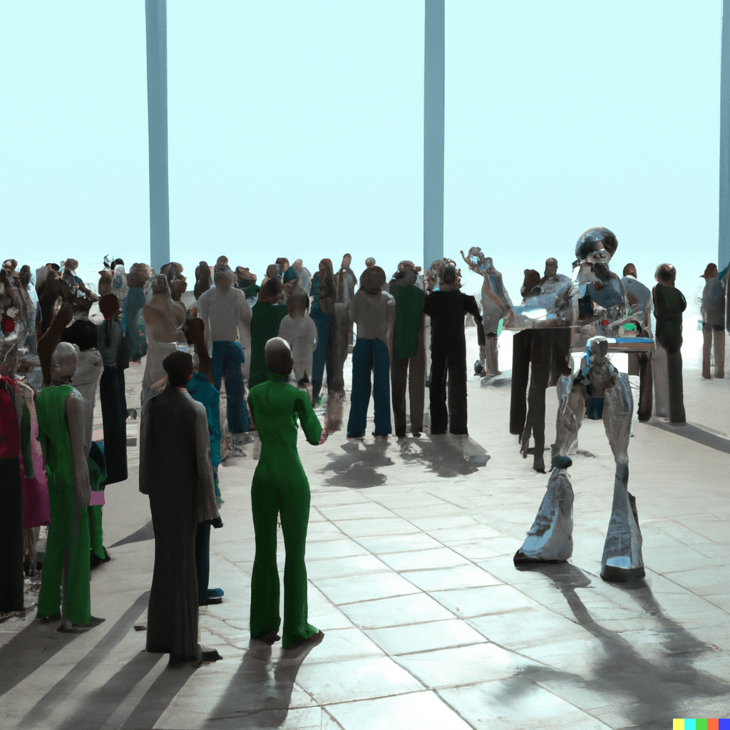 Robot talking to people